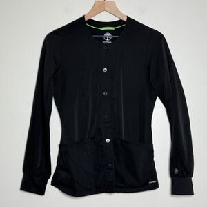 HH‎ Works by Healing Hands Megan Black Snap Front Scrub Jacket XXS Womens Nurse